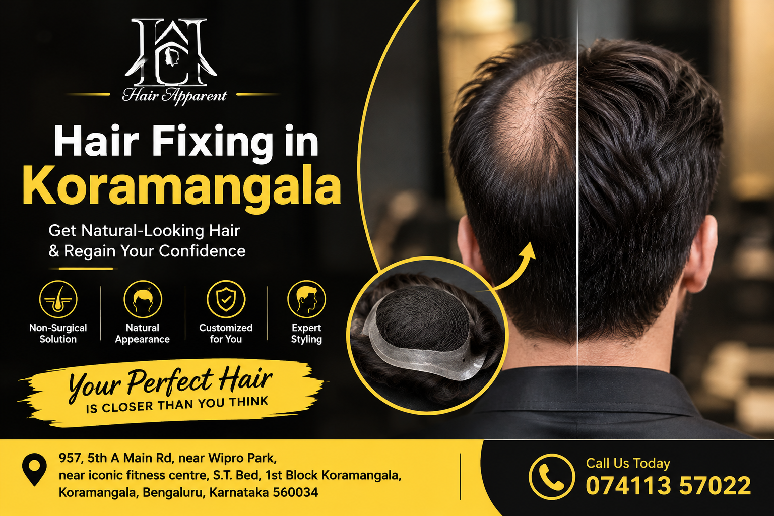 hair fixing in Koramangala